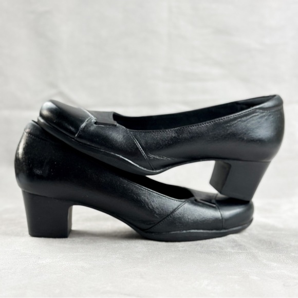 Clarks Artisan Rosalyn Belle black Leather heels size US 10 women - Picture 13 of 16